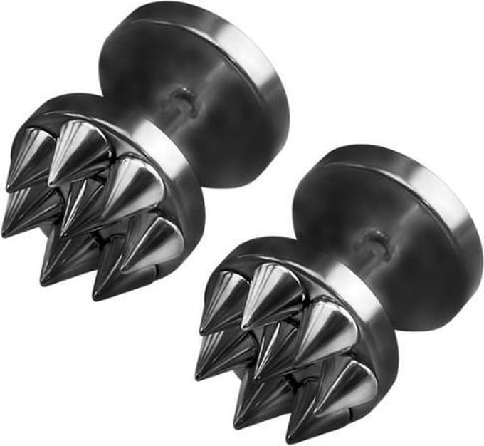 Spike Stud oorbellen edelstaal zwart