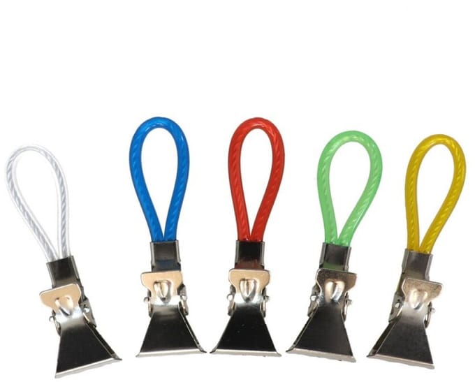Gerimport Handdoekhaakjes - gekleurd - 5x - handdoekclips - ophanghaakjes