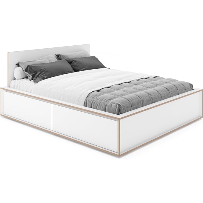 Müller Möbelwerkstätten Spaze Bed - 180 x 200 cm - CPL wit met berk