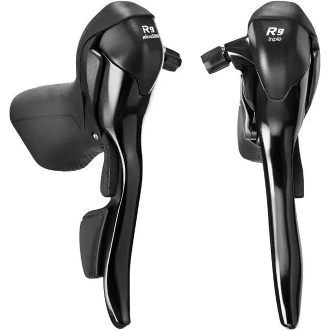 Paar dubbele aluminium rijhendels Microshift Shimano