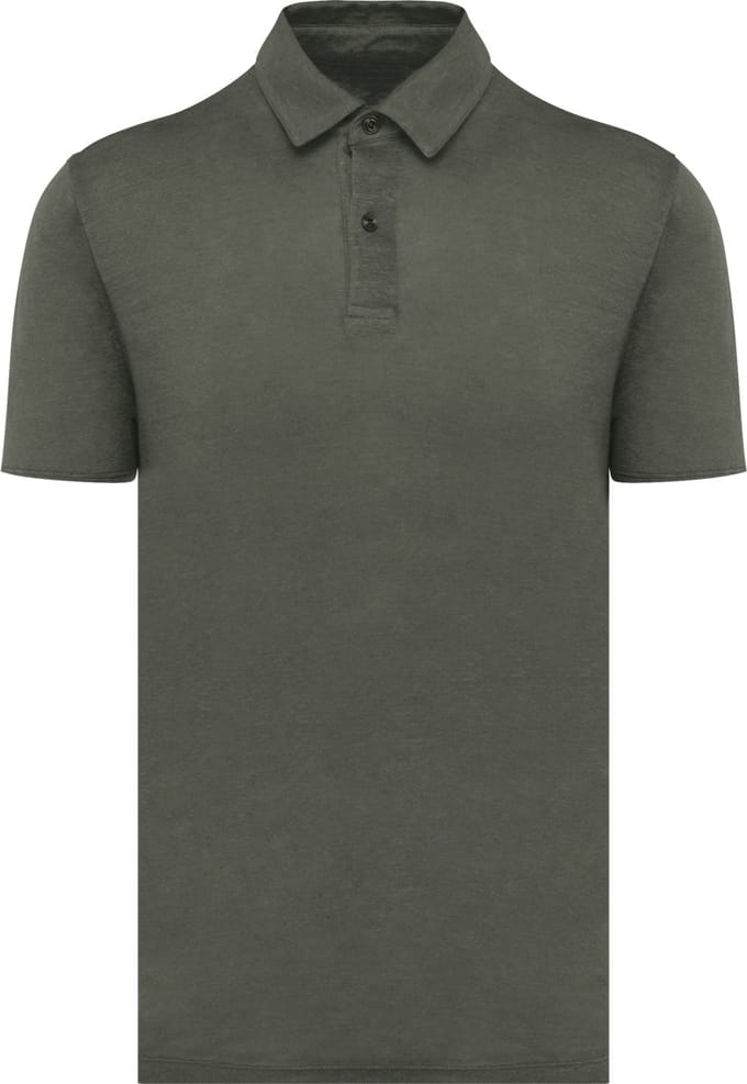Spasso Linnen herenpolo SP217 - Organic khaki - S