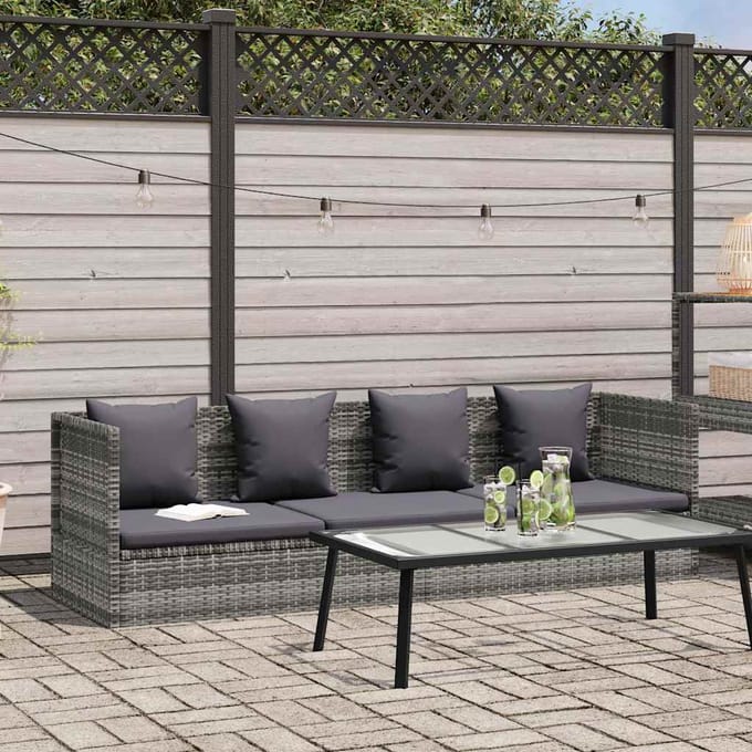 vidaXL - Tuinbed - 200x60 - cm - poly - rattan - grijs