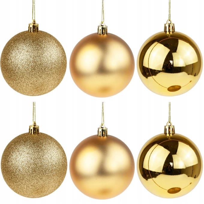 Gouden Kerstballen Set 8cm - 6 Stuks Onbreekbaar