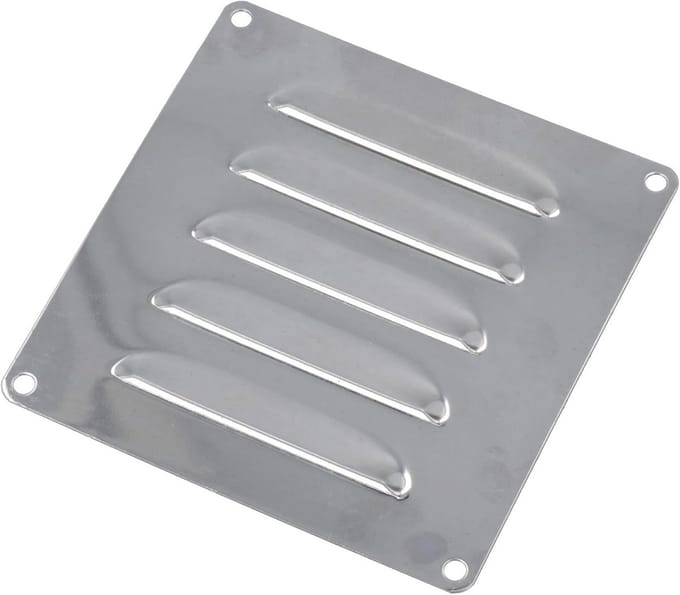Roestvrijstalen Louvre Ventilatierooster 120mm x 120mm