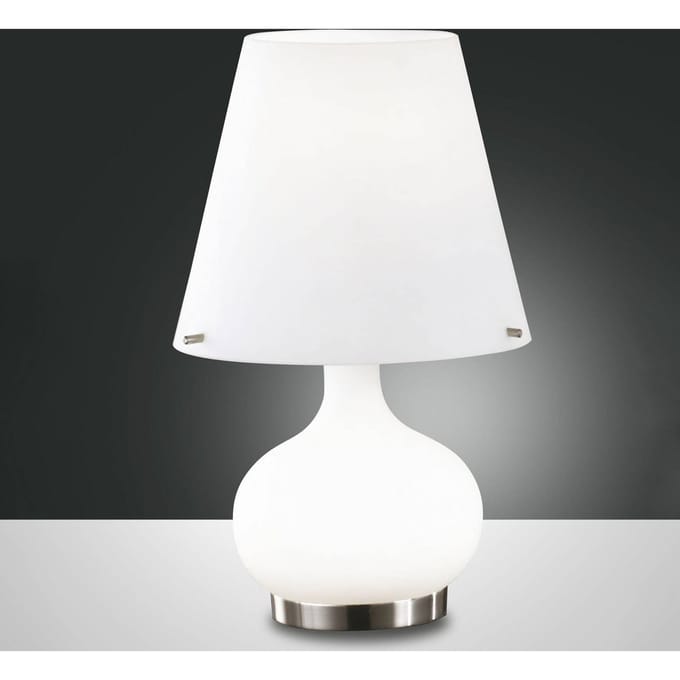 Fabas Luce Ade tafellamp, hoogte 33 cm, wit, glas