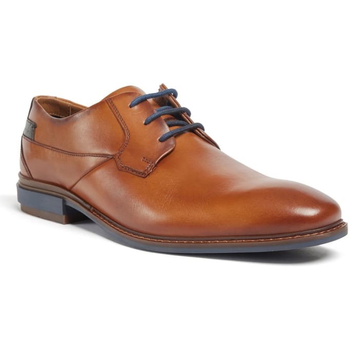 Pod Smyth Leren Heren Cognac Veterschoenen