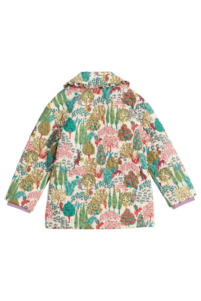 White Stuff Woodland Print Quilted Coat Natural Multi Taglia: 7-8 | Giacche Outlet | kids