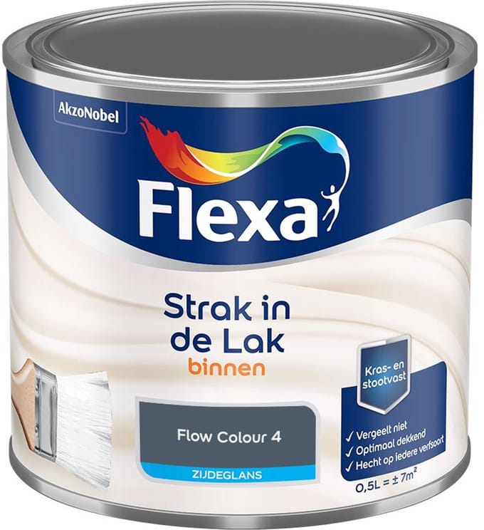Flexa - Strak In De Lak Binnenlak Zijdeglans - Flow Colour 4 - Mengverf - 500 Ml