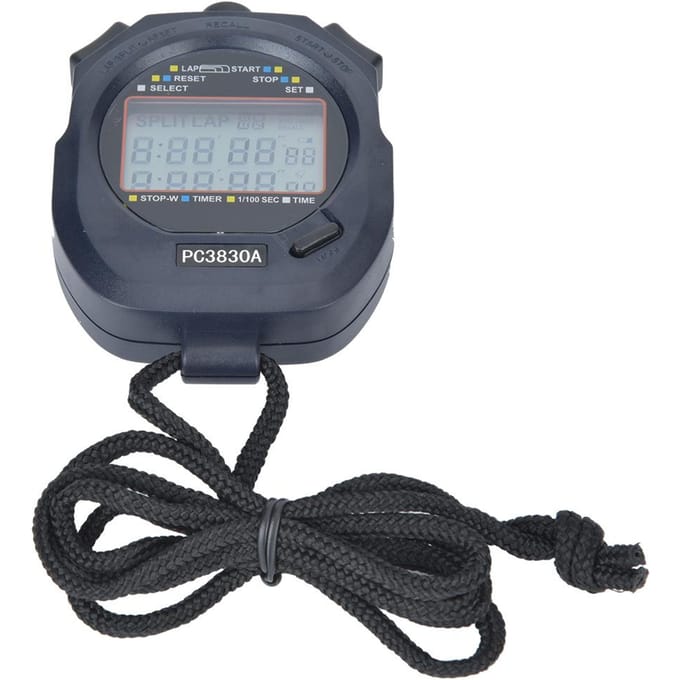 PC3830A ABS Sporten Hardlopen Stopwatch Elektronische Atletiek Countdown Stopwatch0.01 gray