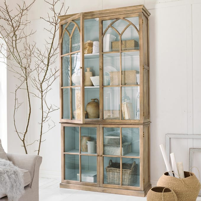 LOBERON Kast Garrard antiekbruin/lichtgrijs