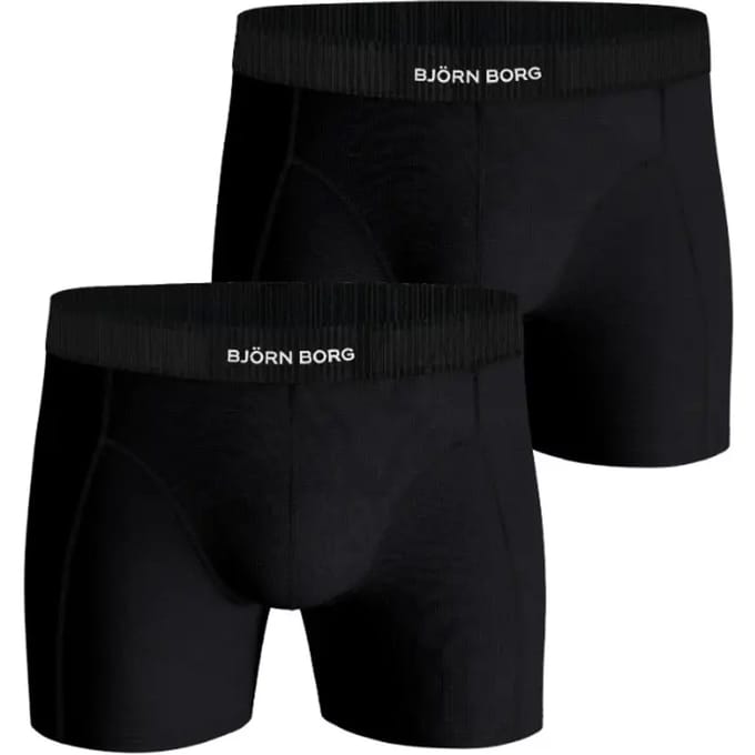 Björn Borg Cotton Stretch boxers - heren boxers normale lengte (2-pack) - zwart