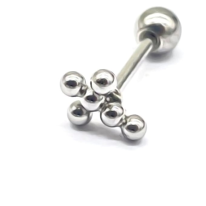 Oorpiercing Kruis - RVS - 6 mm - Zilverkleurig
