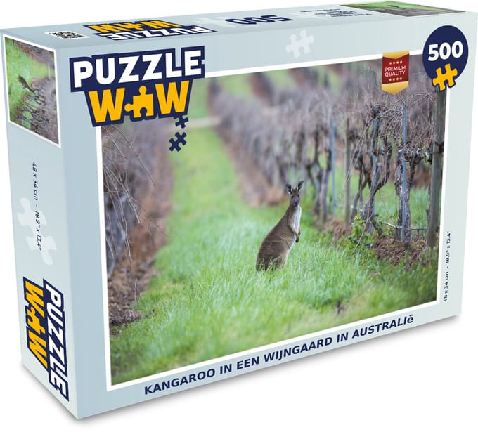 Puzzel Kangaroo in een wijngaard in Australië - Legpuzzel - Puzzel 500 stukjes