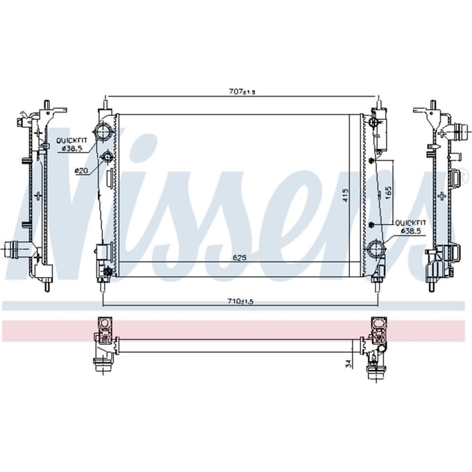 Radiator, motorkoeling NISSENS 61915