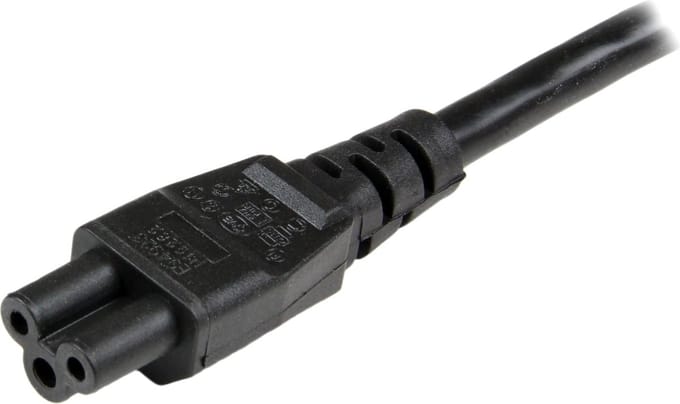 StarTech.com 3 Prong Laptop Stroom Cord Schuko CEE7 Aan C5 Clover Leaf - Stroom cable - 2 m