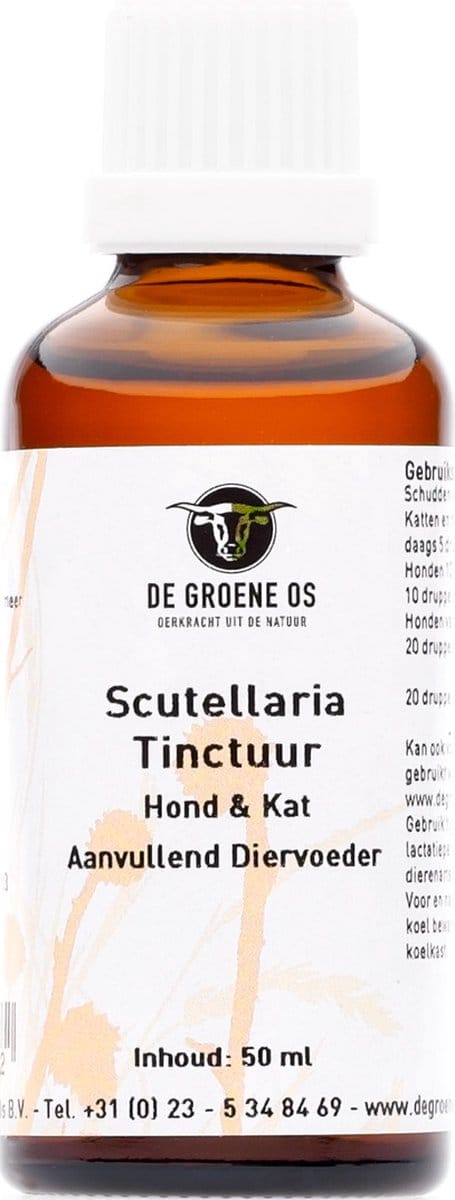 Scutellaria Tinctuur 50ml DE GROENE OS - Rustgevende Supplementen - Pollen Verlichting Hond Kat