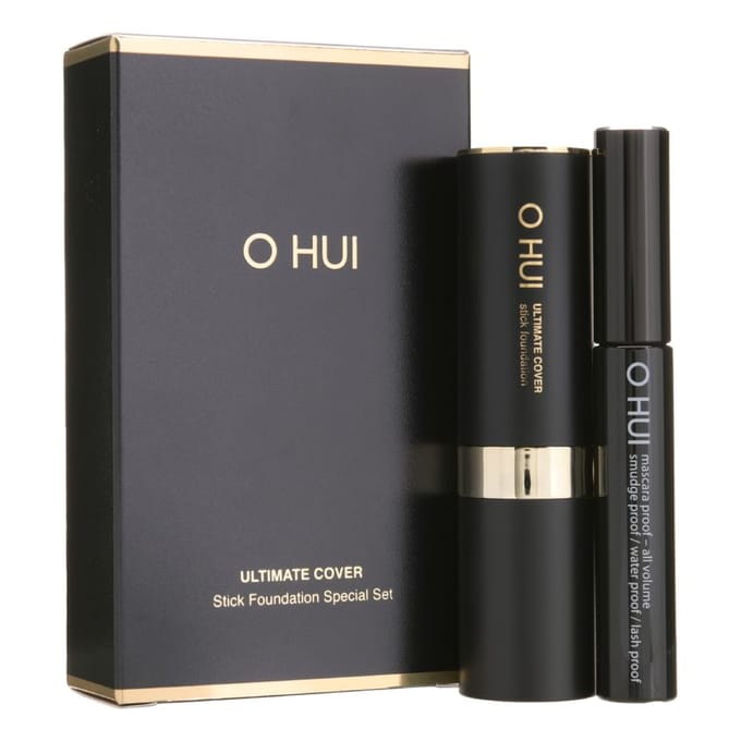 O HUI Ultimate Cover Stick Foundation Speciale Set 01 Melkbeige (stick foundation+mascara) black