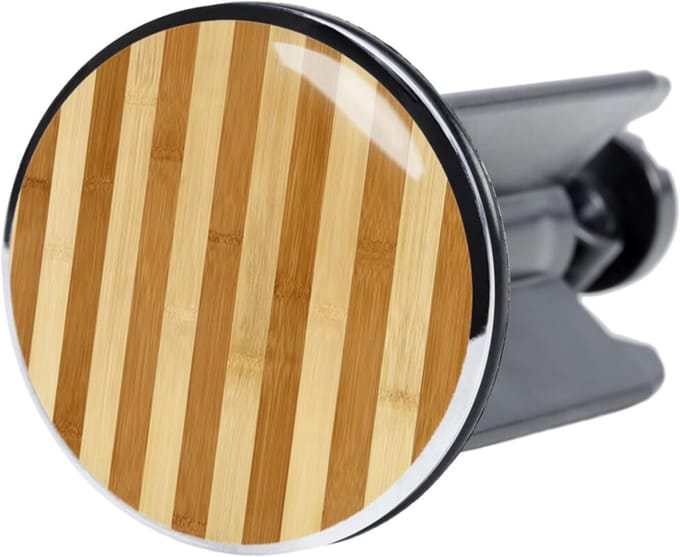 Wastafel Stopper - Afvoer Plug - Douche Bad - Hoge Kwaliteit Bamboe - Gestreept