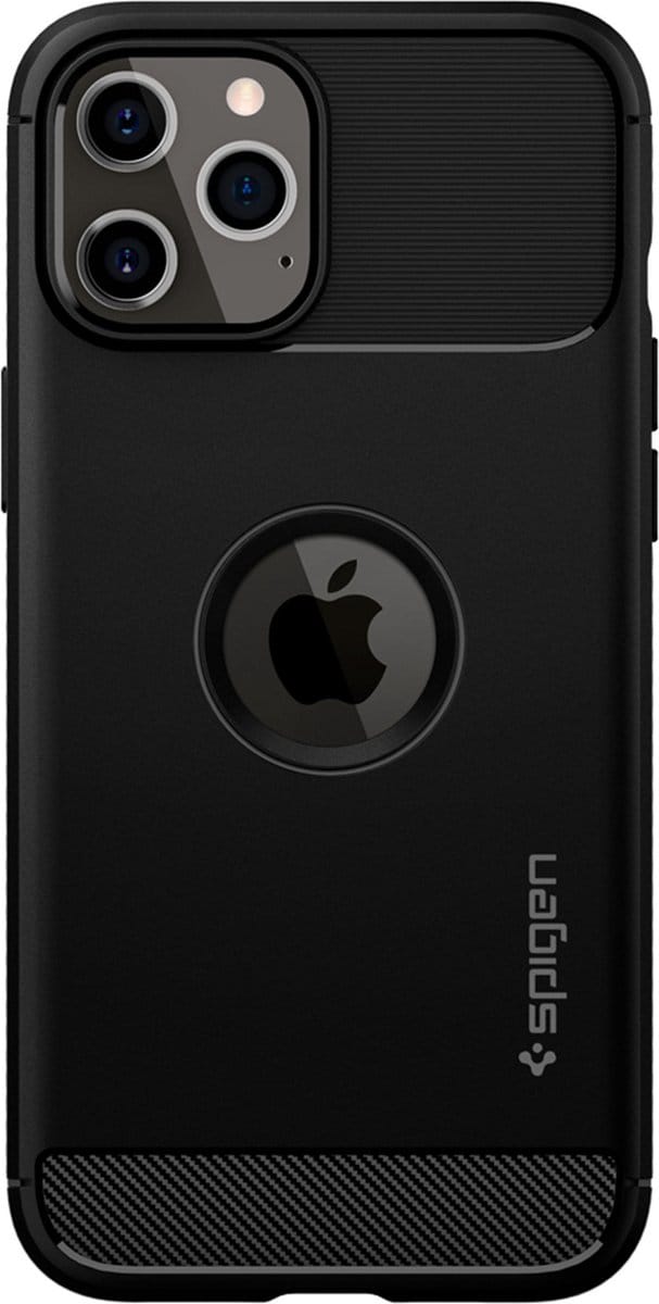 Spigen Rugged Armor Apple iPhone 12 / 12 Pro Hoesje Zwart