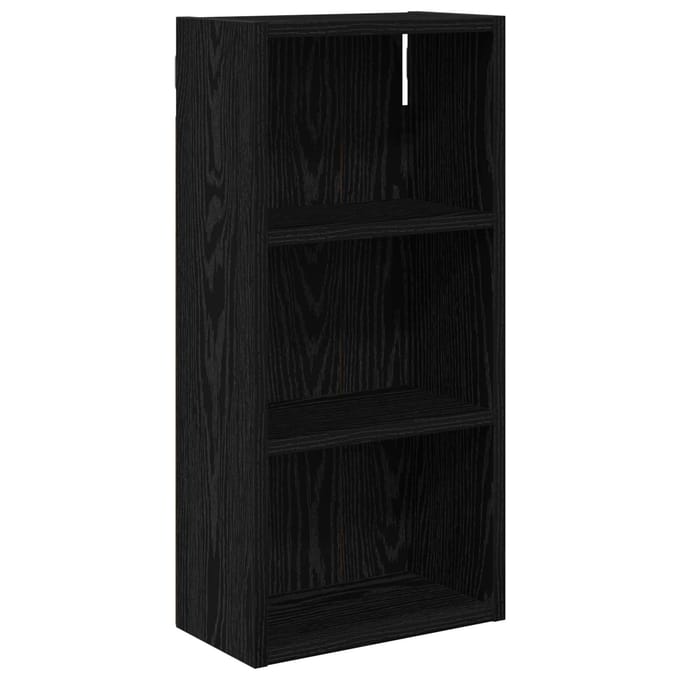 vidaXL - Badkamer - wandkast - Zwarte - Eik - 30 - x - 16 - x - 62,5 - cm