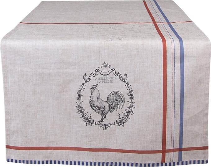 Clayre & Eef Tafelloper 50x140 cm Beige Katoen Haan