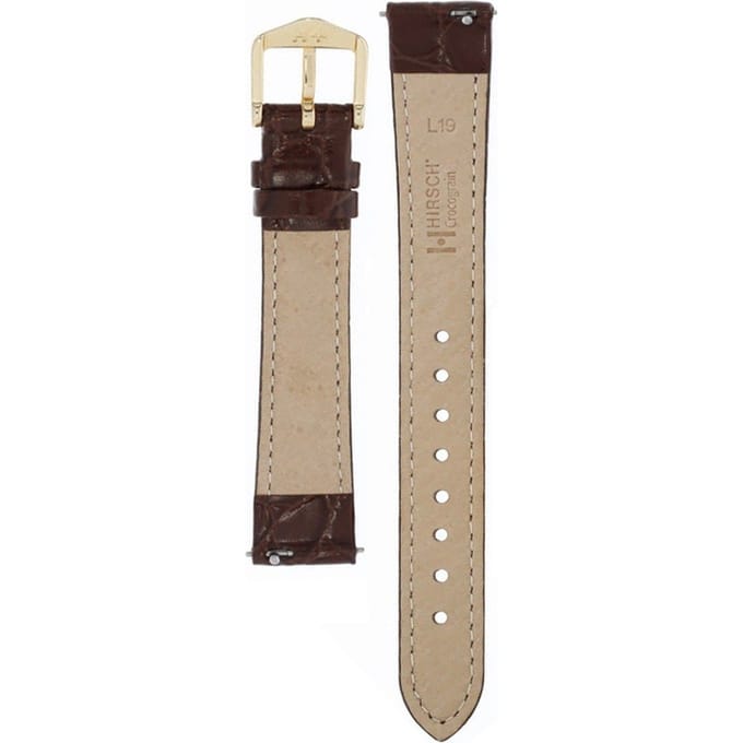 Hirsh Horlogeband -  Crocograin Donkerbruin - Leer - 16 mm