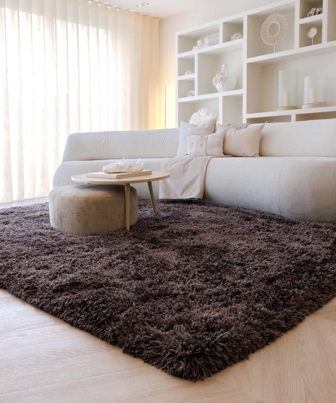 Shaggy vloerkleed - Sveve bruin 80x150