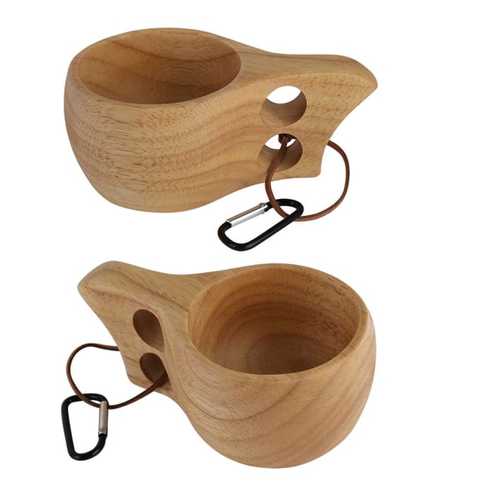 Rubberhout Dubbel Gats Kop KUKSA Koffiekop Waterbeker Aangepaste Houten Beker brown