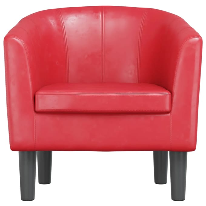 vidaXL - Kuipstoel - kunstleer - rood