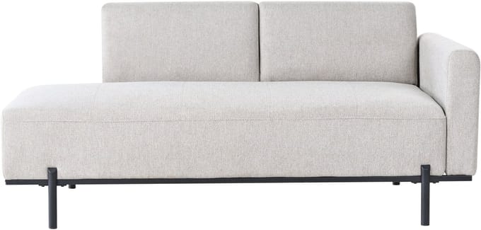 BELIANI SAVASSE - Chaise longue - Lichtgrijs - Kunstlinnen