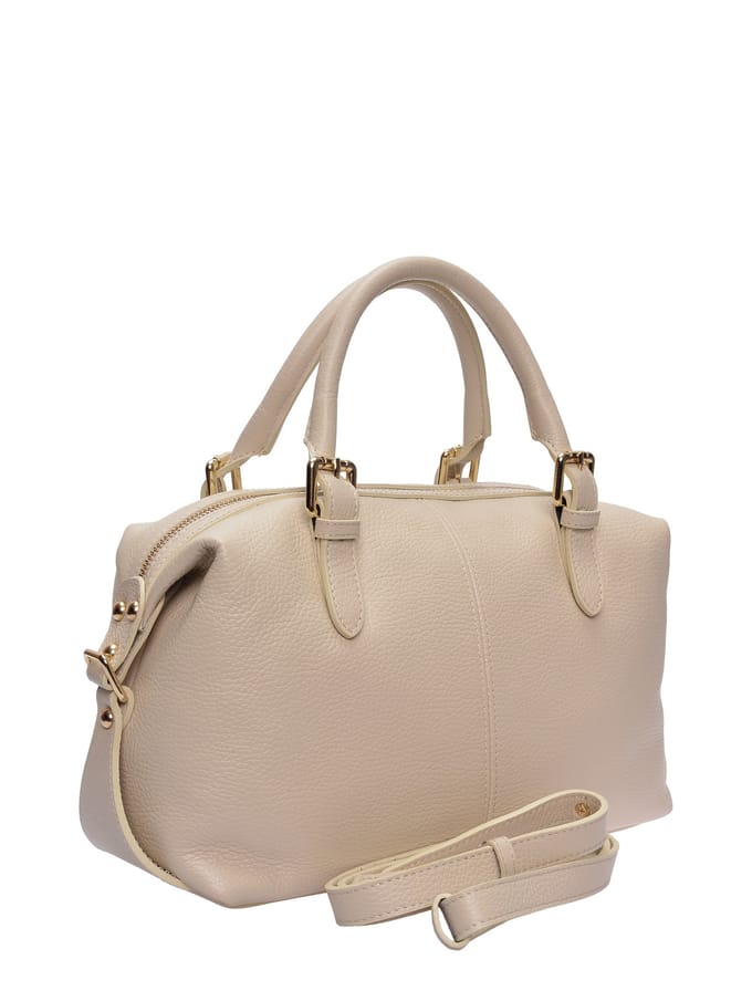 Luisa Vannini Beige Rundleer Tas