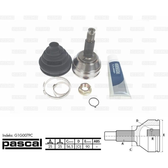 Homokineet reparatie set, aandrijfas PASCAL G1G007PC