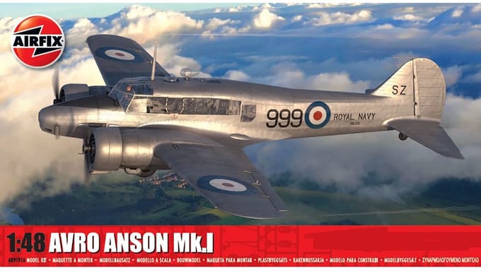 Airfix Modelbouwpakket Vliegtuigen - 09191A Avro Anson Mk.I - Propeller Vliegtuig Plastic - 1:48 - Modelbouw