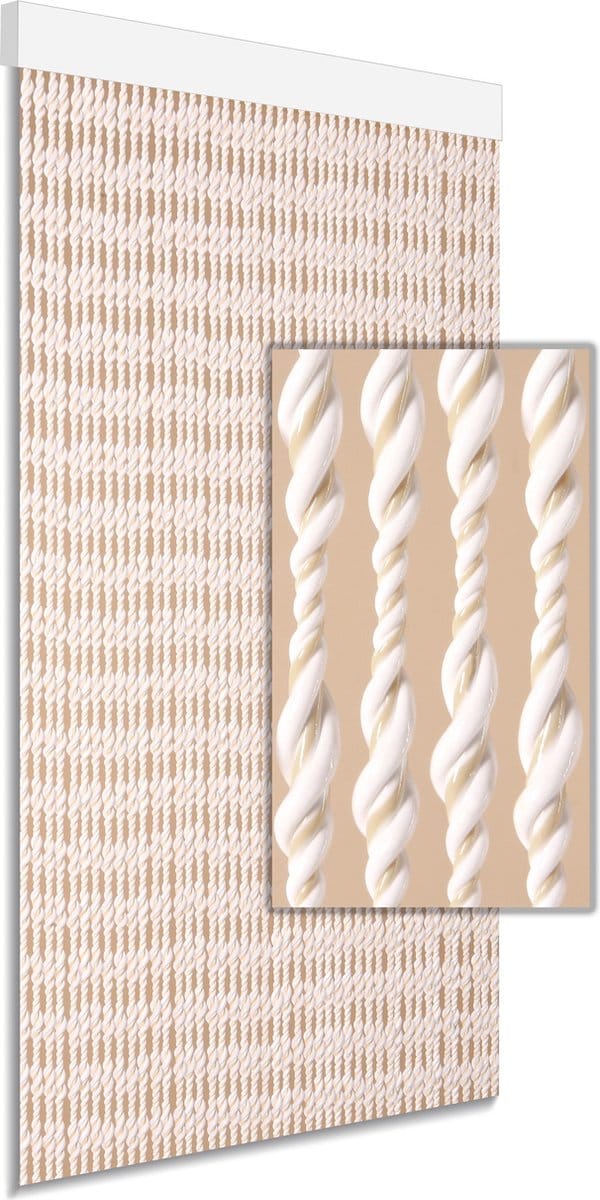 Degor Vliegengordijn Ember - 100x230cm - Beige/wit - Huisdiervriendelijk