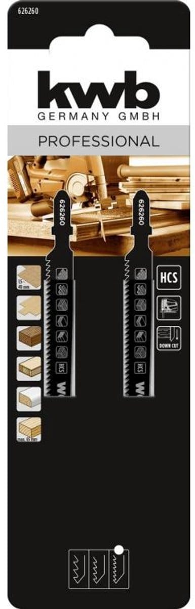 KWB decoupeerzaagbladen voor hout - HCS Carbon – 17 cm - 2 stuks