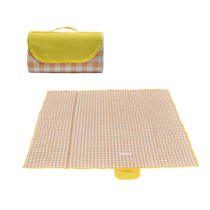 6.5 x 6.5 FT Picknickdeken Outdoor Extra Groot Opvouwbare Picknickmat Waterdicht Zanddicht Tuin Type 2 geel