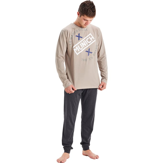 Winterpyjama lange mouw ronde hals MU1 heren