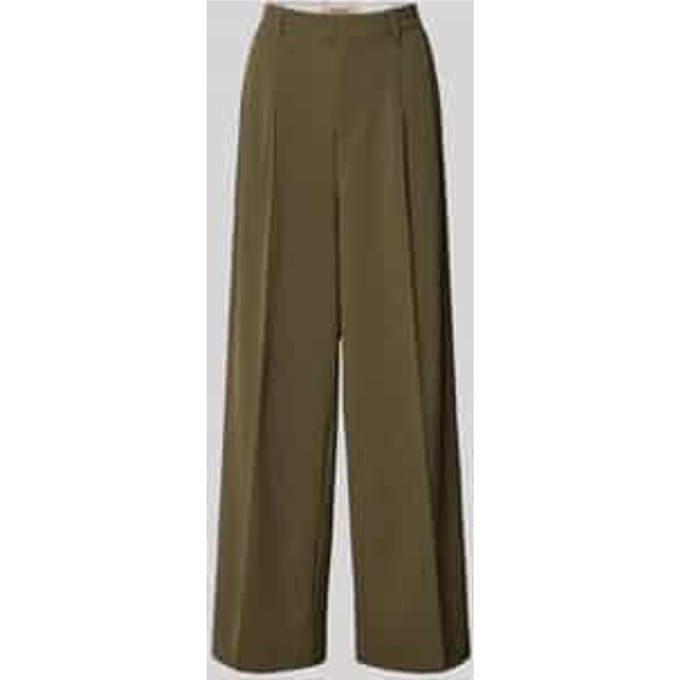 Stoffen broek met bandplooien, model 'Charlize'