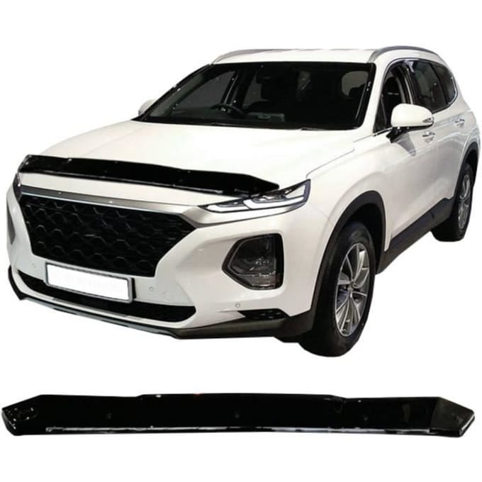 Motorkap Deflector - SCOUTT - Hyundai Santa Fe 4 - ABS - Eenvoudige Installatie - Zwart zwart