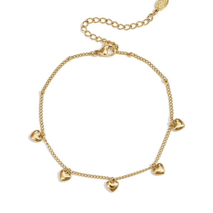 Armband hangende hartjes/Bling-it