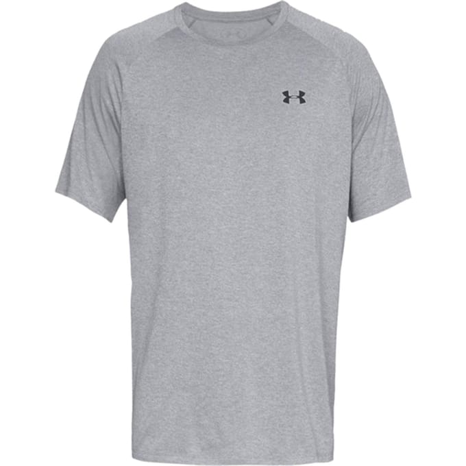 Under Armour UA Tech 2.0 SS Tee-GRY Heren Sportshirt - Steel Light Heather - Zwart