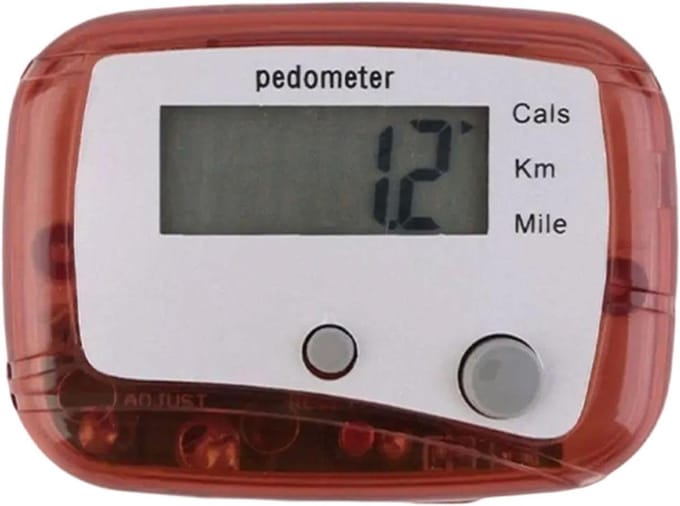 Stappenteller Digitaal - Loopmeter Zwart - Activiteit Meten - Compact Clip Ontwerp - 4.7 x 3.5 cm - Rood