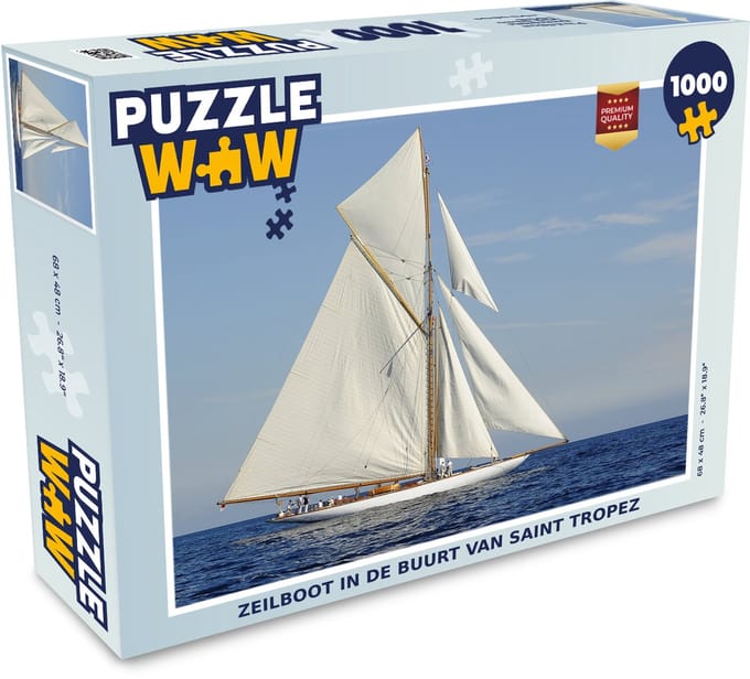 Puzzel Zeilboot in de buurt van Saint Tropez - Legpuzzel - Puzzel 1000 stukjes volwassenen