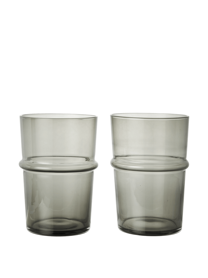 Ferm Living Boya hoge drinkglazen (set van 2) - fermLIVINGsmokedGrey