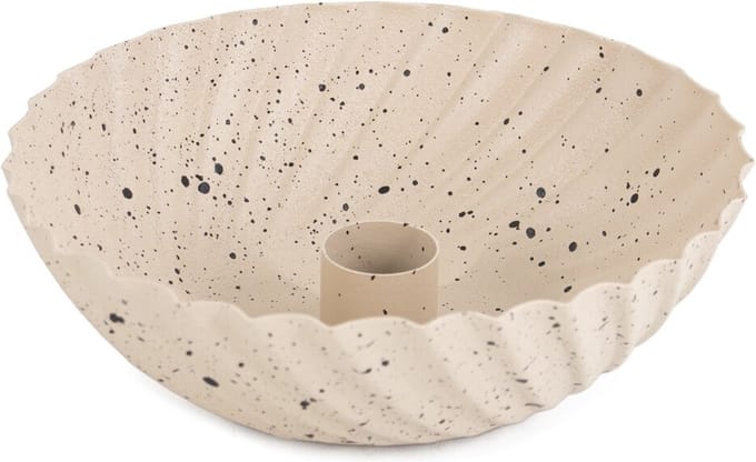 Metalen kaarsenstandaard bowl sand dots