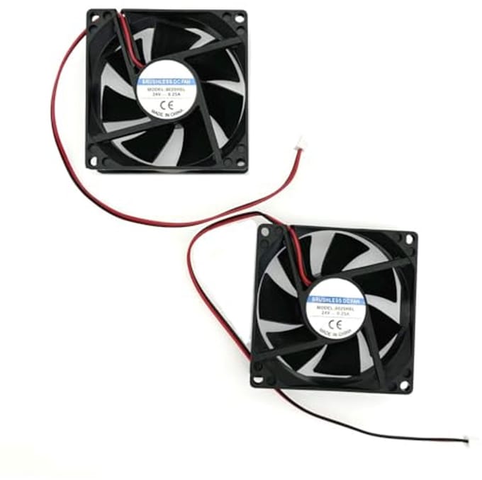 Kleine Stille Mini-Ventilator 80x80x25mm 2-polig DC 24V, 8025, Geschikt voor PC en 3D-printer