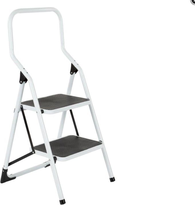 Trapladder BIG STEP met hoge leuning wit