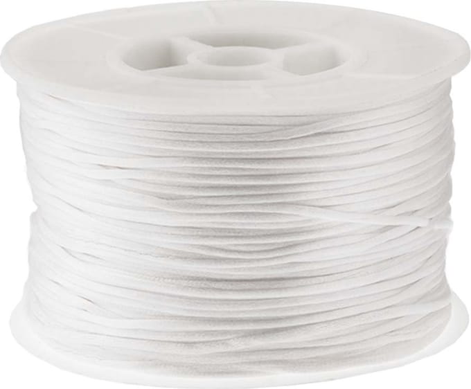Satijnkoord (1 mm) White (91 Meter)