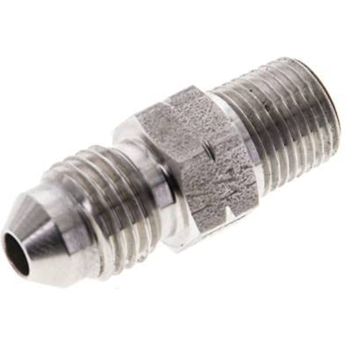 JIC  Dubbele Nippel UNF 7/16''-20 X 1/8'' NPT RVS 310bar