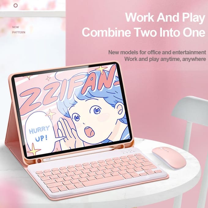 Geschikt voor 2021iPad pro11 inch tablet draadloze Bluetooth-toetsenbordbehuizing dual-mode Bluetooth-muis for mini 1/2/3/4/5 gray